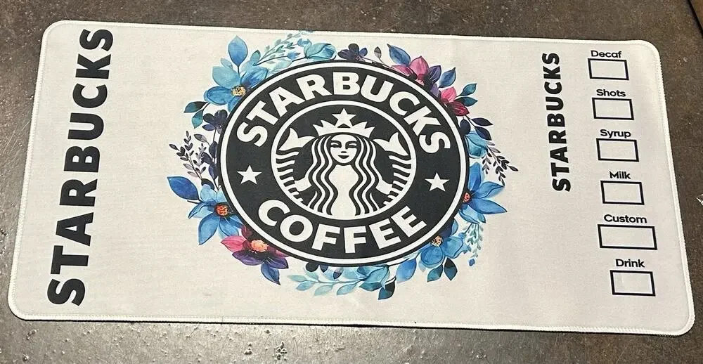 Starbucks Floral Computer Desk Mat 24x11